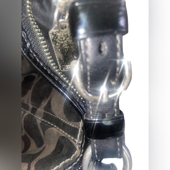 Coach Sateen Signature Shoulder Bag Black No -12675 - Picture 2 of 14